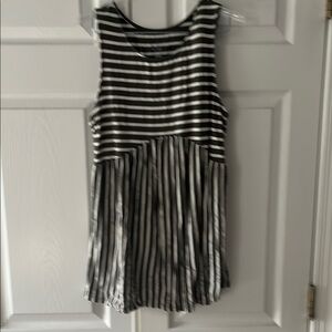 Olive and White Striped Maternity Top